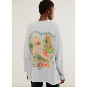 Free People BOYS LIE Straight Flush Blue Valentine Angel Thermal Top